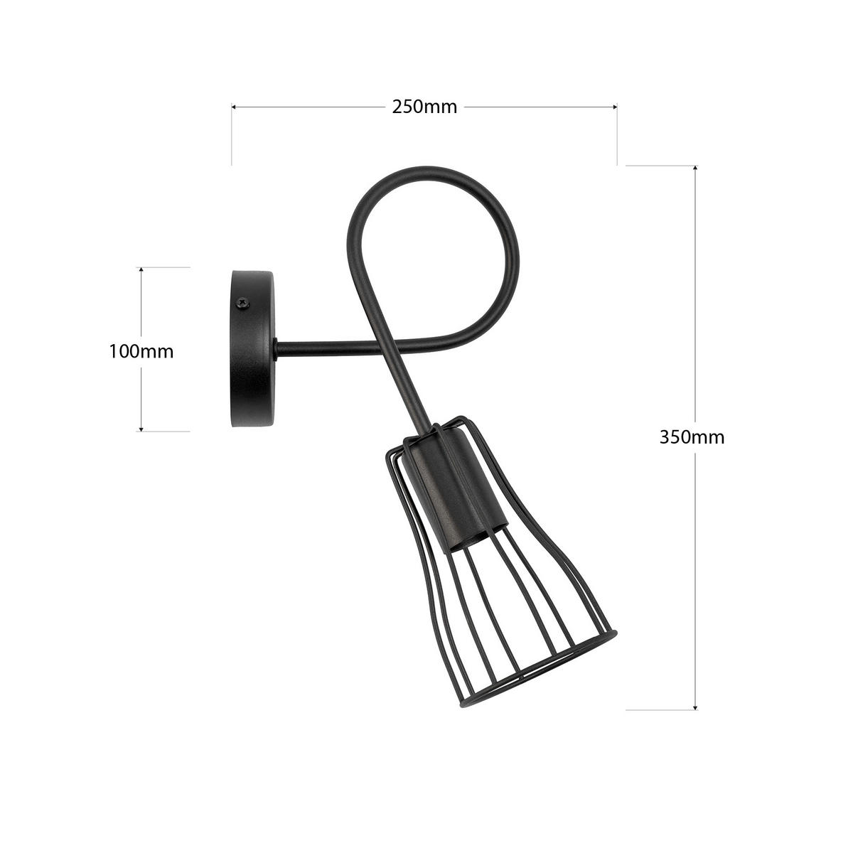 WANDLEUCHTE Oxford 20/25/35 cm  - Schwarz, KONVENTIONELL, Metall (20/25/35cm)