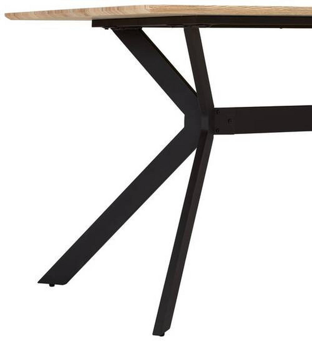 ESSTISCH rechteckig Naturfarben, Schwarz  - Schwarz/Naturfarben, MODERN, Holzwerkstoff/Metall (160/90/75cm) - MID.YOU