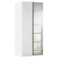 DREHTÜRENSCHRANK 101/235/61 cm,  in Weiß, Weiß Hochglanz, 2-türig  - Weiß Hochglanz/Graphitfarben, Basics, Glas/Holzwerkstoff (101/235/61cm) - Novel