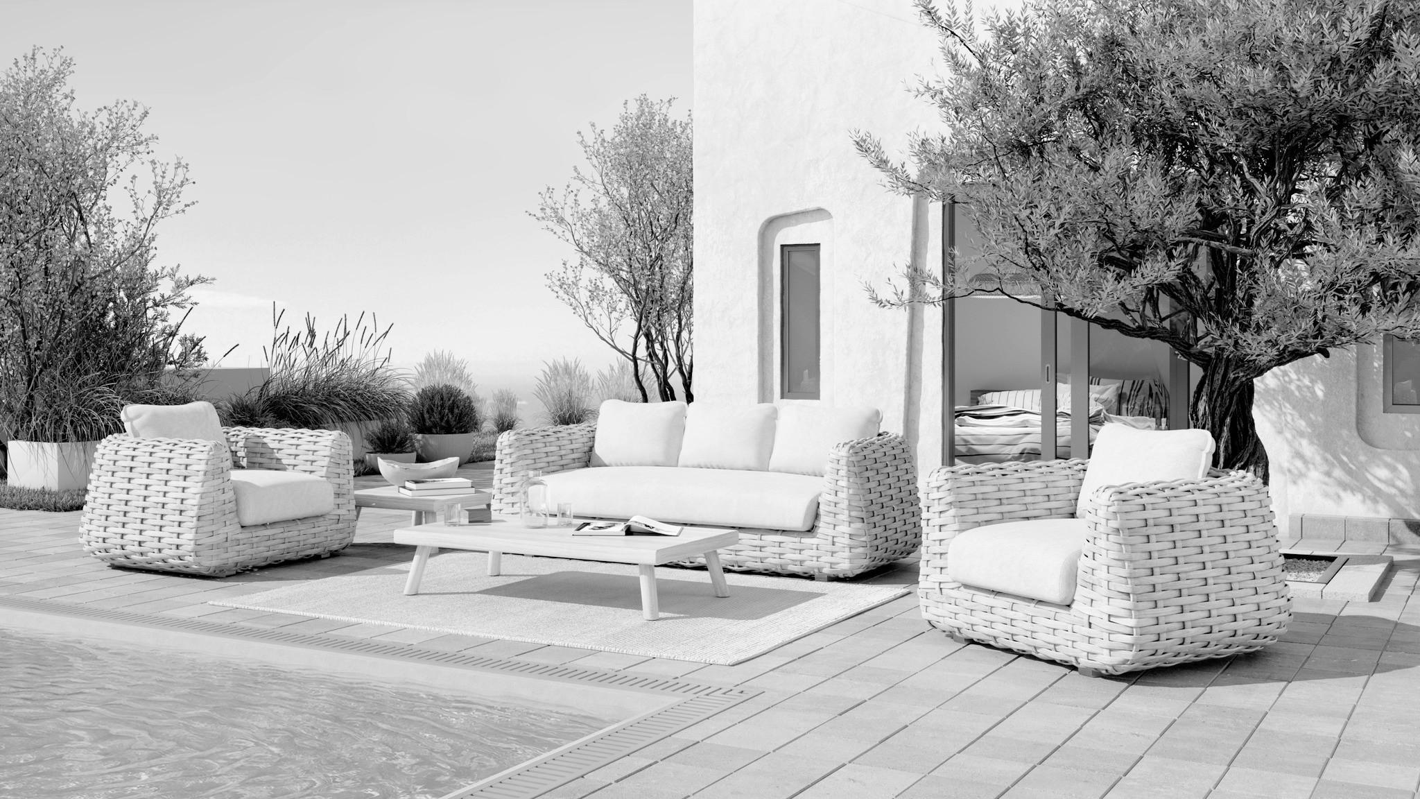 LOUNGETISCH  - Creme/Teakfarben, Basics, Holz/Kunststoff (50/50/40cm) - Tierra Outdoor
