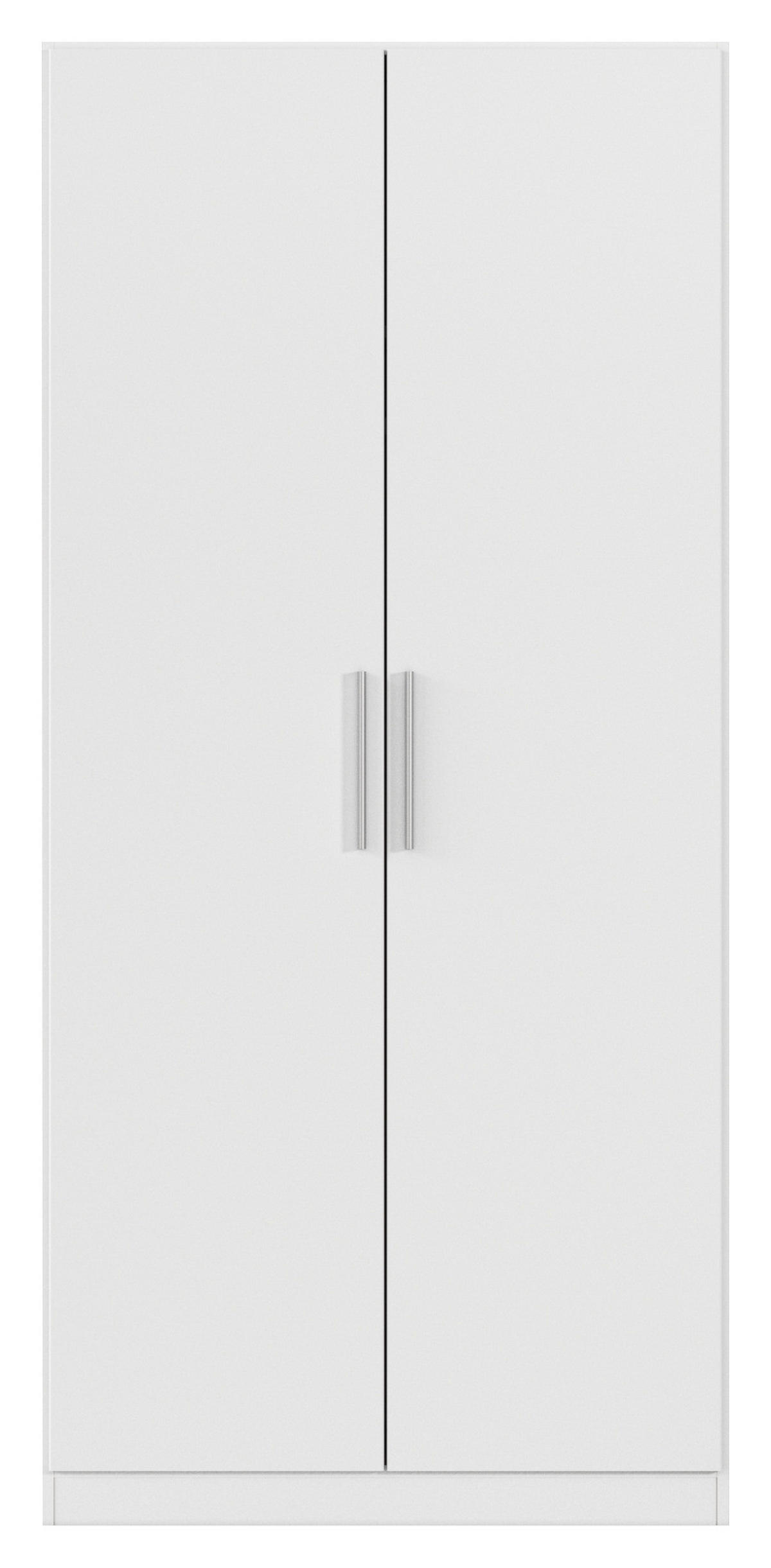 DREHTÜRENSCHRANK 91/197/54 cm,  in Weiß, 2-türig  - Alufarben/Weiß, KONVENTIONELL, Holzwerkstoff/Kunststoff (91/197/54cm) - home24