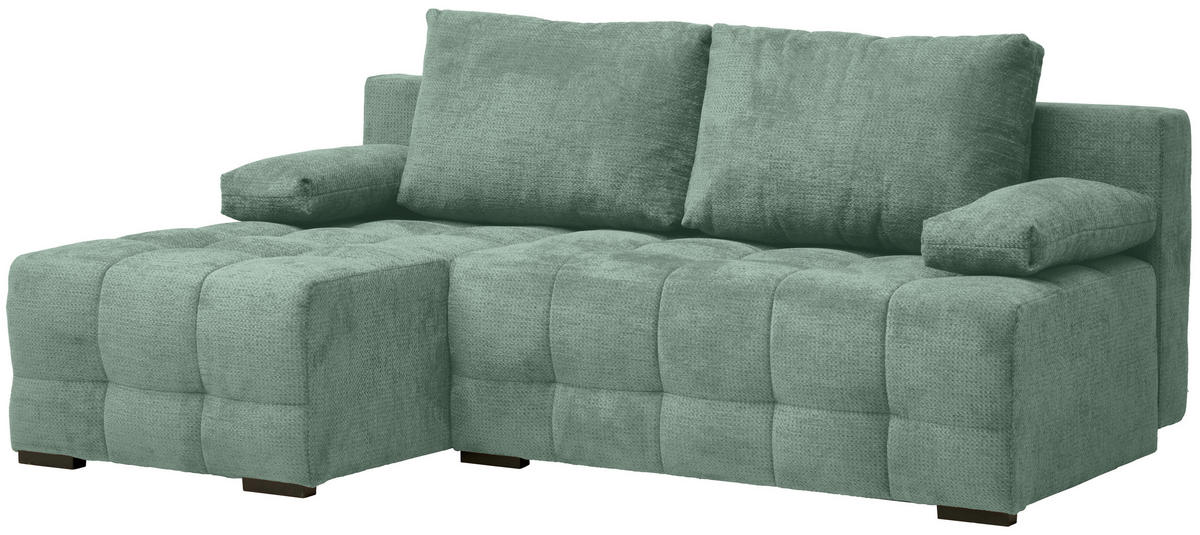 Freisteller von home24 ECKSOFA Dunkelgrün Chenille.