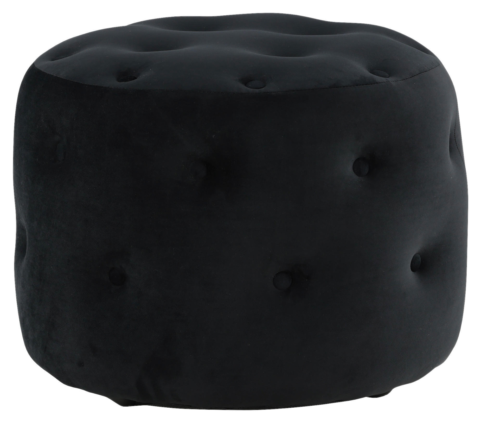 POUF 55/44/55 cm  - Schwarz, Design, Textil (55/44/55cm) - Livetastic