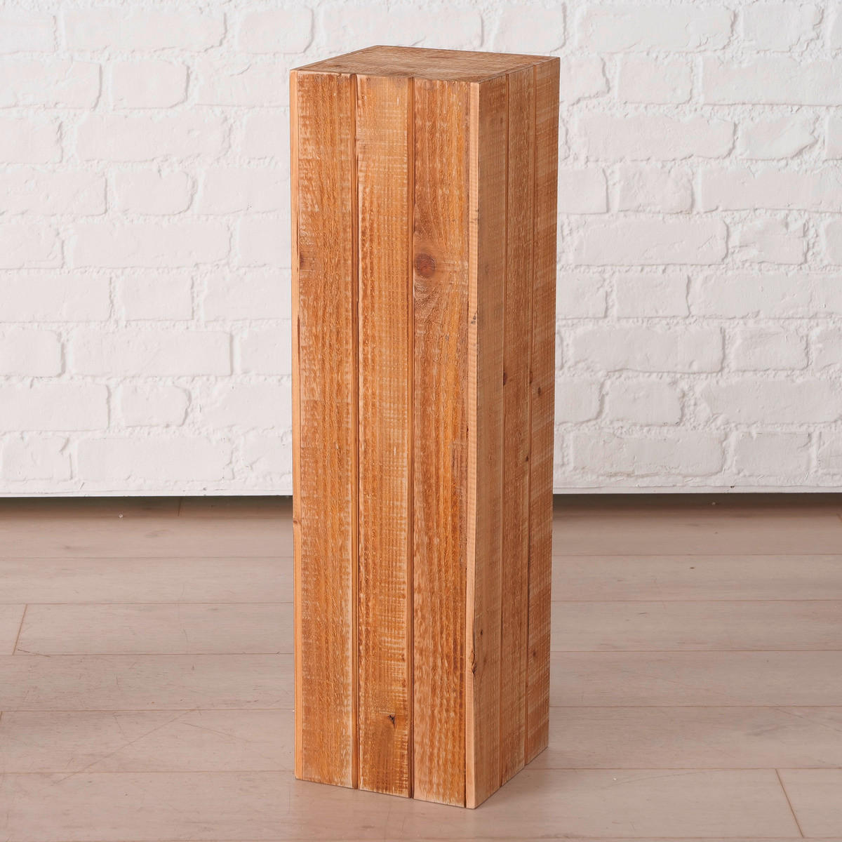 DEKOSÄULE Holz Spießtanne  - Naturfarben, Basics, Holz (27/27/100cm) - Boltze Home