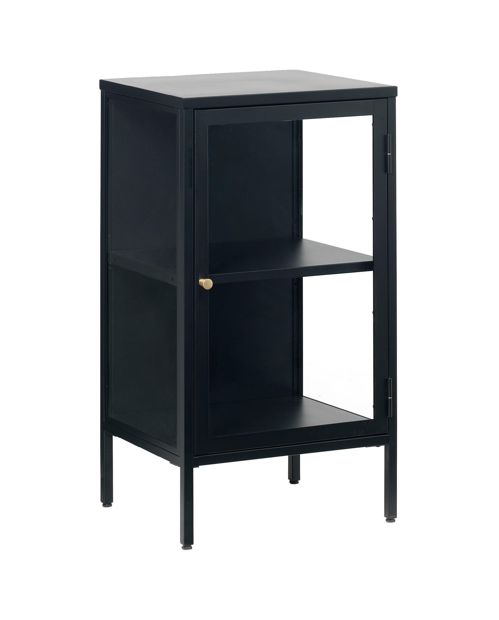 SIDEBOARD CARMEL SIDEBOARD 1 SECTION RH svart  45/85/17 cm  - svart/guldfärgad, Modern, metall/glas (45/85/17cm) - Xora