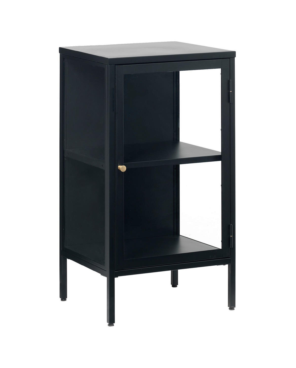 SIDEBOARD CARMEL SIDEBOARD 1 SECTION RH svart  45/85/17 cm  - svart/guldfärgad, Modern, metall/glas (45/85/17cm) - Xora