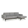 ECKSOFA in Struktur Grau  262/157 cm  - Schwarz/Grau, Design, Textil/Metall (262/157cm) - Novel