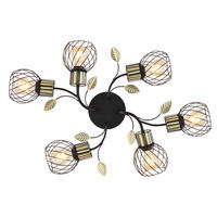 MENNYEZETI LÁMPA - fekete/sárgarézszínű, Basics, fém (71/54/16,5cm) - Globo