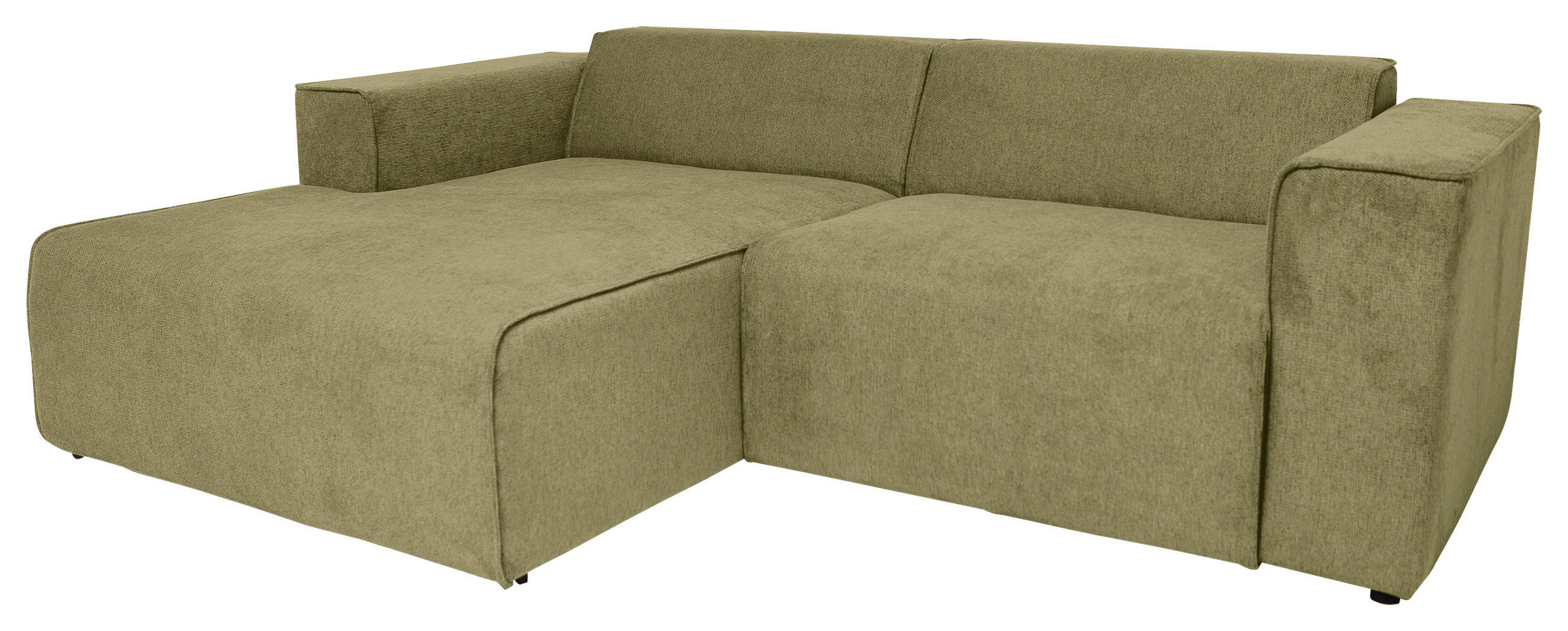 ECKSOFA Olivgrün Struktur  - Schwarz/Olivgrün, Design, Kunststoff/Textil (161/234cm) - P & B