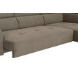 ECKSOFA Graubraun Feincord  - Graubraun/Schwarz, Design, Textil/Metall (280/205cm) - Xora