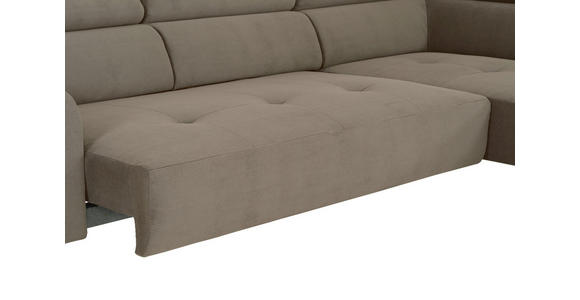 ECKSOFA Graubraun Feincord - Graubraun/Schwarz, Design, Textil/Metall (205/280cm) - Xora