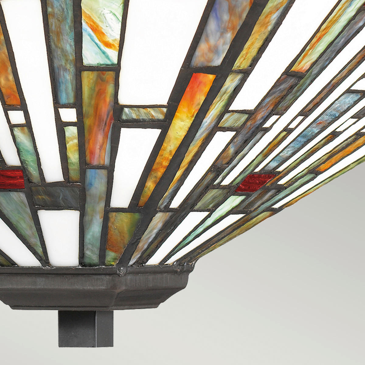 DECKENLEUCHTE  36.7/19.6 cm    - Dunkelbraun/Multicolor, Konventionell, Glas/Naturmaterialien (36.7/19.6cm) - Elstead Lighting