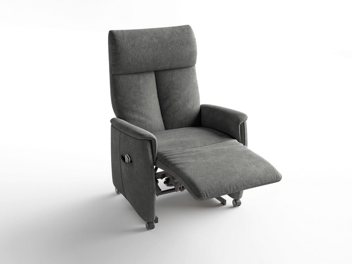 RELAXSESSEL in Textil Dunkelgrau  - Dunkelgrau/Schwarz, Basics, Kunststoff/Textil (76/114/84cm) - Sit & More