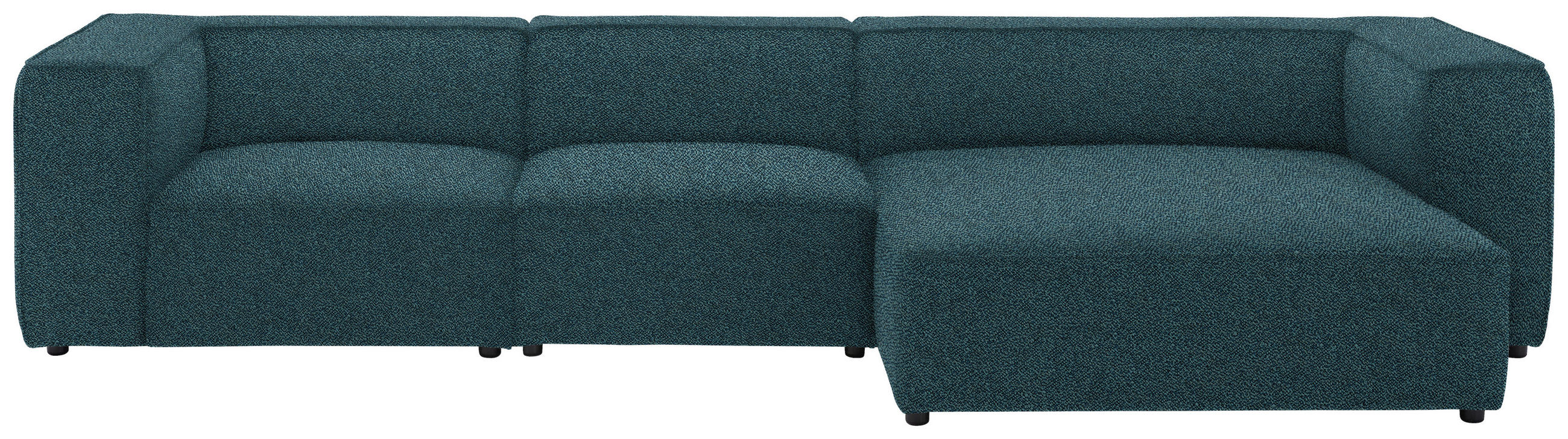 ECKSOFA in Flachgewebe Blau  341/164 cm  - Blau/Schwarz, Design, Kunststoff/Textil (341/164cm) - W.Schillig