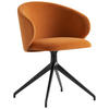 ARMLEHNSTUHL  in Aluminium Samt  - Schwarz/Orange, Design, Textil/Metall (56,5/78/59cm) - Connubia 