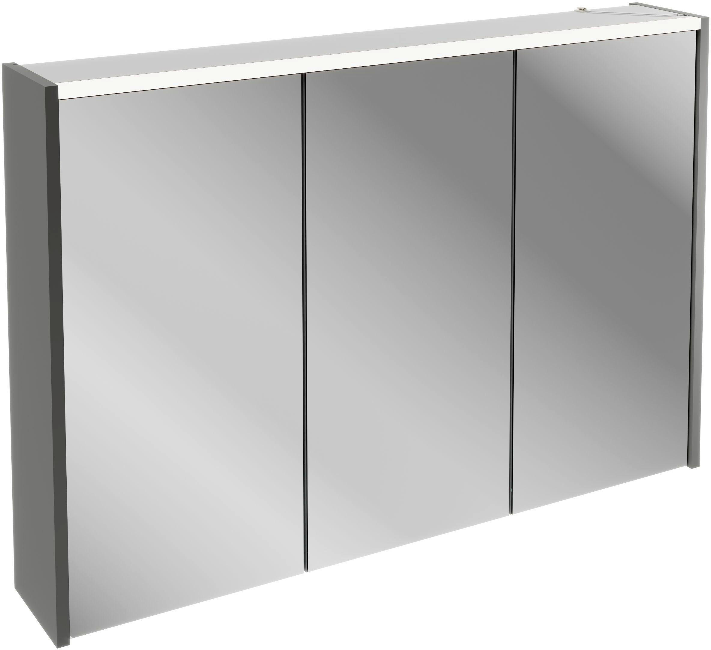 SPIEGELSCHRANK 100/68,3/16 cm  - Anthrazit/Silberfarben, MODERN, Glas/Holzwerkstoff (100/68,3/16cm) - Voleo