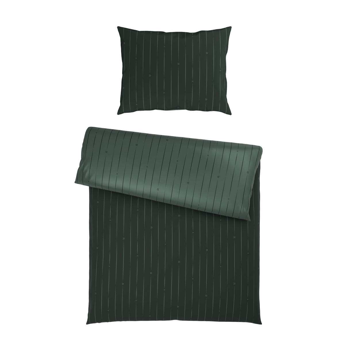 BETTWÄSCHESET STRIPES DK Satin 160/210 cm  50 cm/70 cm  - Grün, Design, Textil (160/210cm) - Dieter Knoll