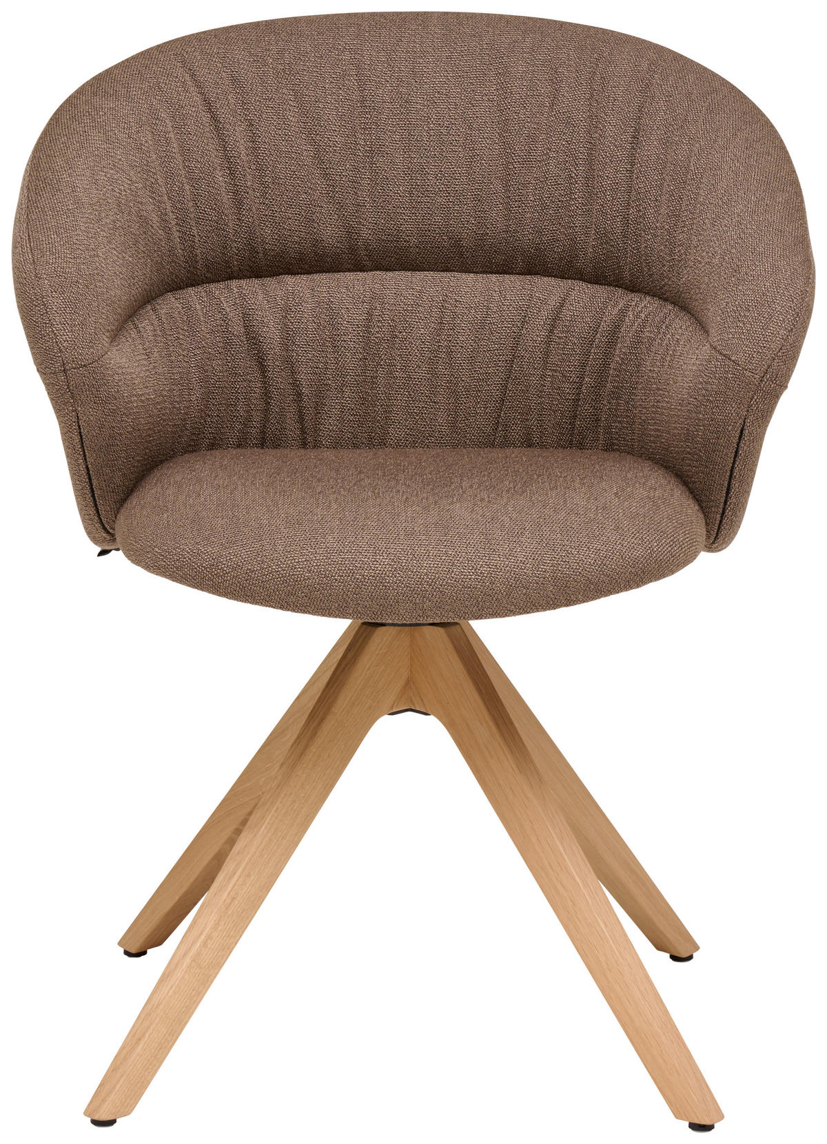 ARMLEHNSTUHL  Lederauswahl, Stoffauswahl, Sitzfläche 360° drehbar, Gestellauswahl Webstoff  Braun, Wildeiche  - Wildeiche/Braun, Design, Holz/Textil (66/81/63cm) - Venjakob