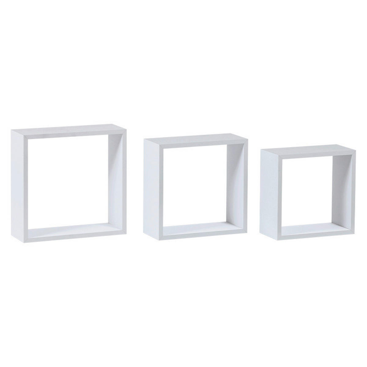 SADA NÁSTENNÝCH REGÁLOV, biela - biela, Basics, kompozitné drevo (24/24/12cm) - Carryhome