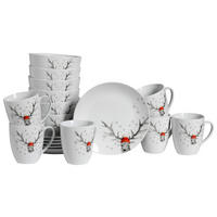 KOMBISERVICE Weiß 18-teilig Hirsch  - Weiß, Basics, Keramik - Creatable