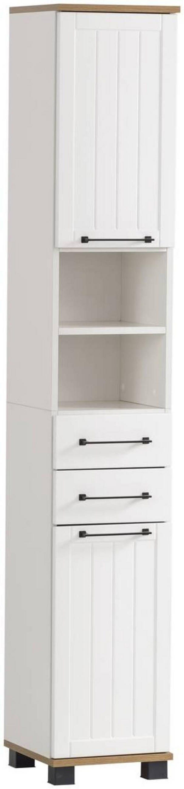 HOCHSCHRANK 30,3/180,9/32,6 cm  - Eichefarben/Schwarz, MODERN, Holzwerkstoff/Kunststoff (30,3/180,9/32,6cm) - Stylife