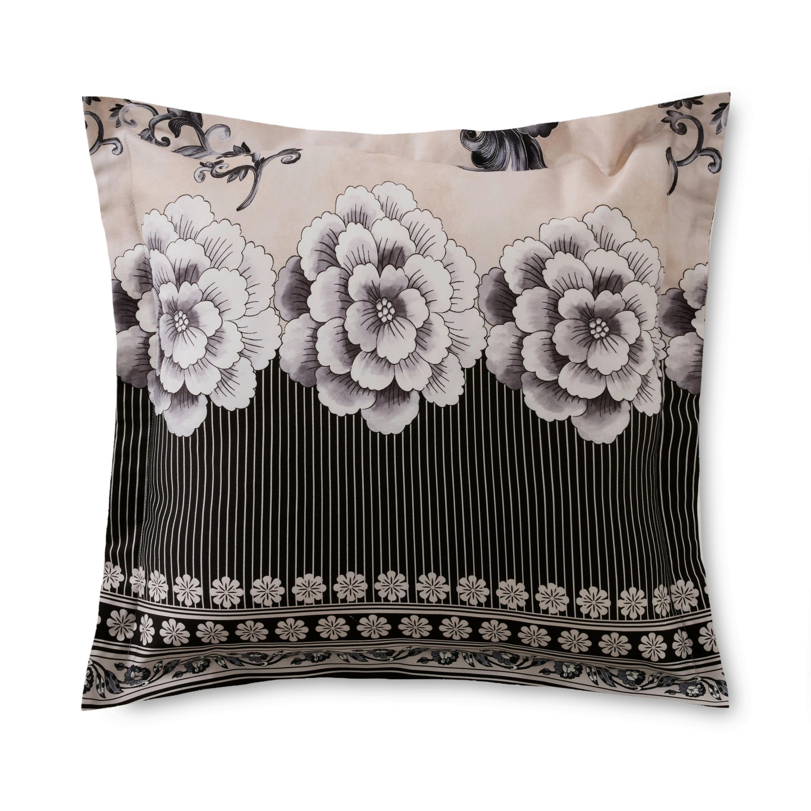 KISSENHÜLLE Paraggi 40/40 cm  - Schwarz, KONVENTIONELL, Textil (40/40cm) - Bassetti