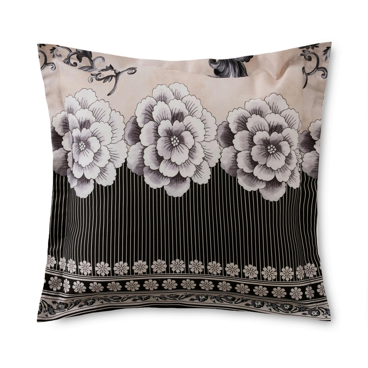 KISSENHÜLLE Paraggi 40/40 cm  - Schwarz, KONVENTIONELL, Textil (40/40cm) - Bassetti