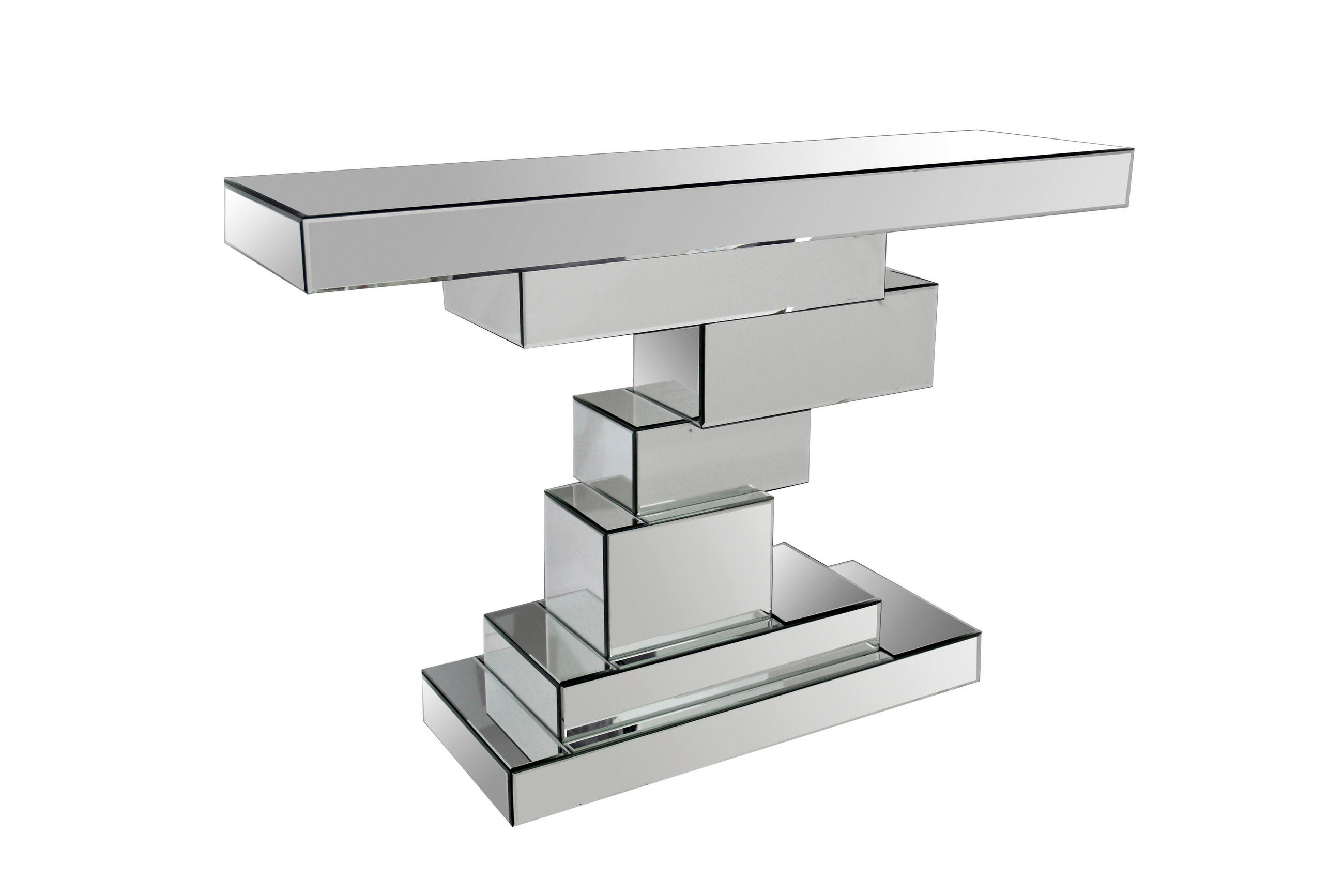 KONSOLENTISCH in Glas, Holzwerkstoff 119/33/80 cm    - Silberfarben, Design, Glas/Holzwerkstoff (119/33/80cm) - Livetastic