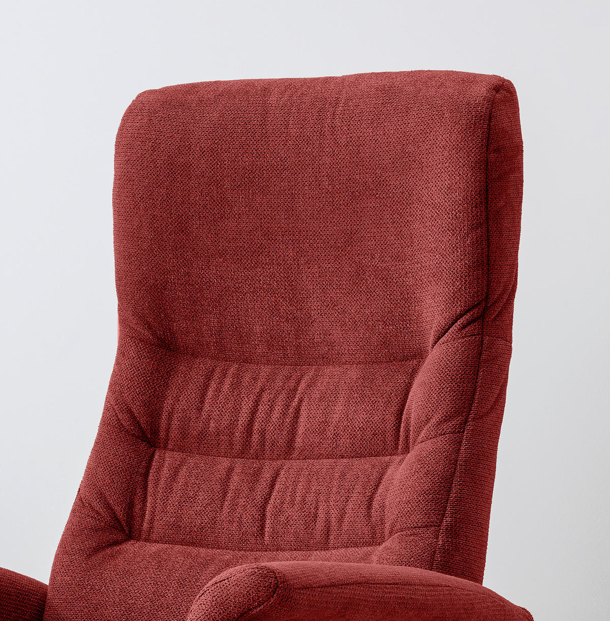 RELAXSESSEL LATINA Chenille Kopfteilverstellung, Fußteilverstellung, Rücken echt    - Rot/Schwarz, MODERN, Textil/Metall (72/118/85-165cm) - Livetastic