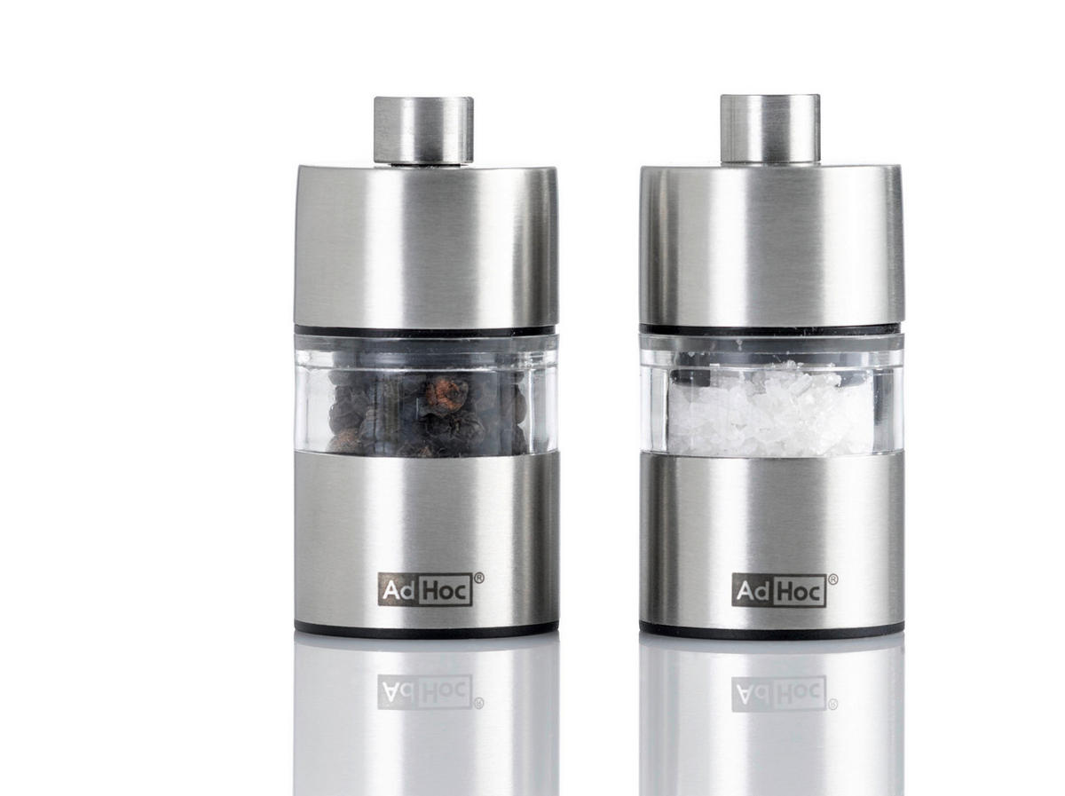 SALZ- UND PFEFFERMÜHLE MINIMILL  - Edelstahlfarben, Basics, Keramik/Metall (3,2/6,2/3,2cm) - AdHoc