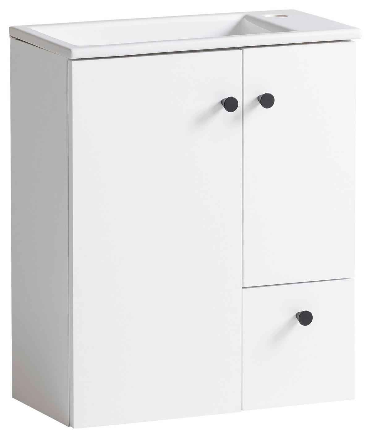 WASCHTISCHKOMBI  - Weiß Hochglanz/Schwarz, MODERN, Keramik/Holzwerkstoff (50/60/25cm) - MID.YOU