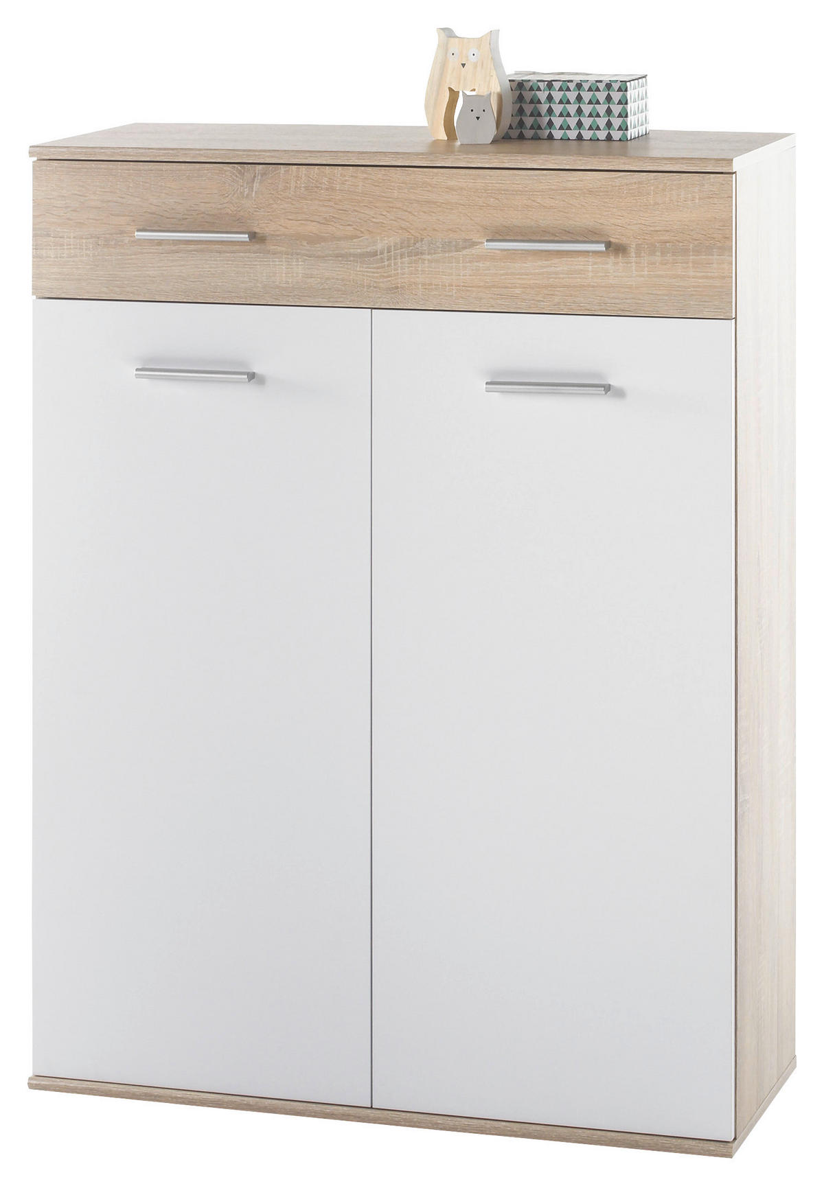 CIPELARNIK  bela, sonoma hrast  pločasti materijal     - sonoma hrast/boja hrasta, Dizajnerski, pločasti materijal/plastika (90/120/36cm) - Carryhome