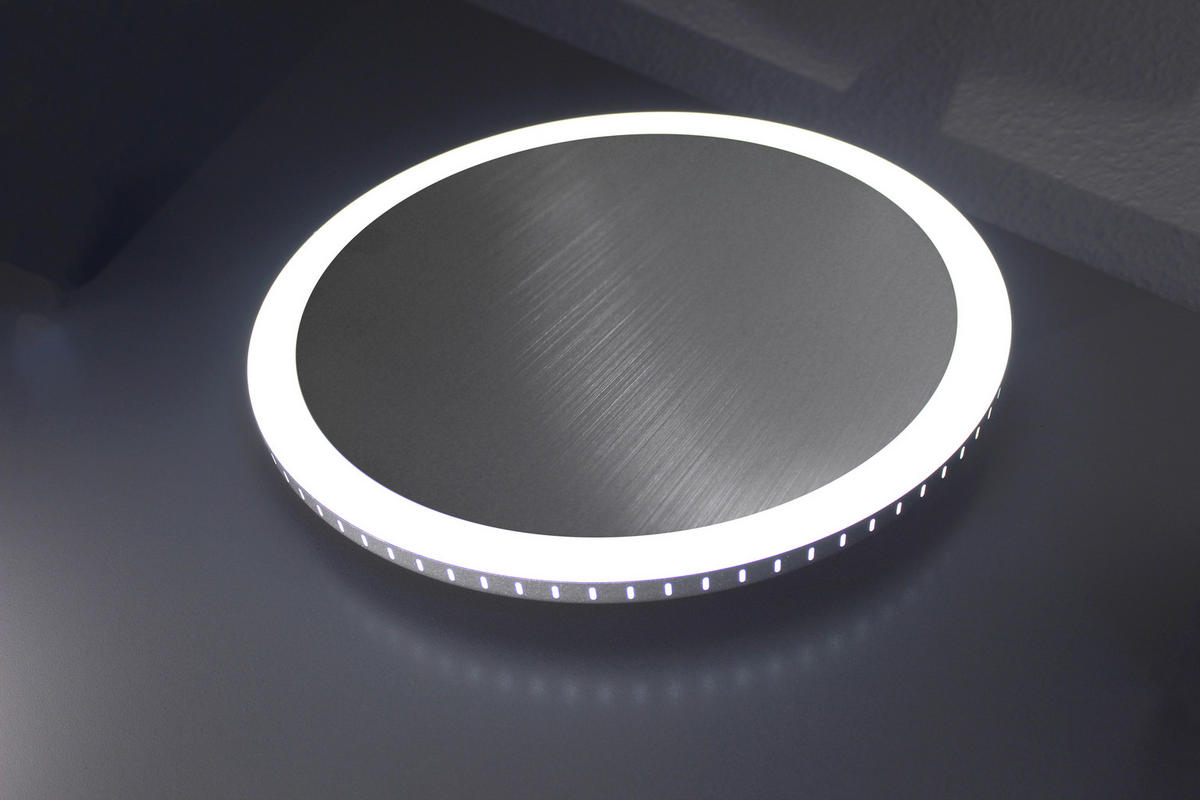 LED-DECKENLEUCHTE Moon 50/5,1 cm   - Nickelfarben, Basics, Metall (50/5,1cm)