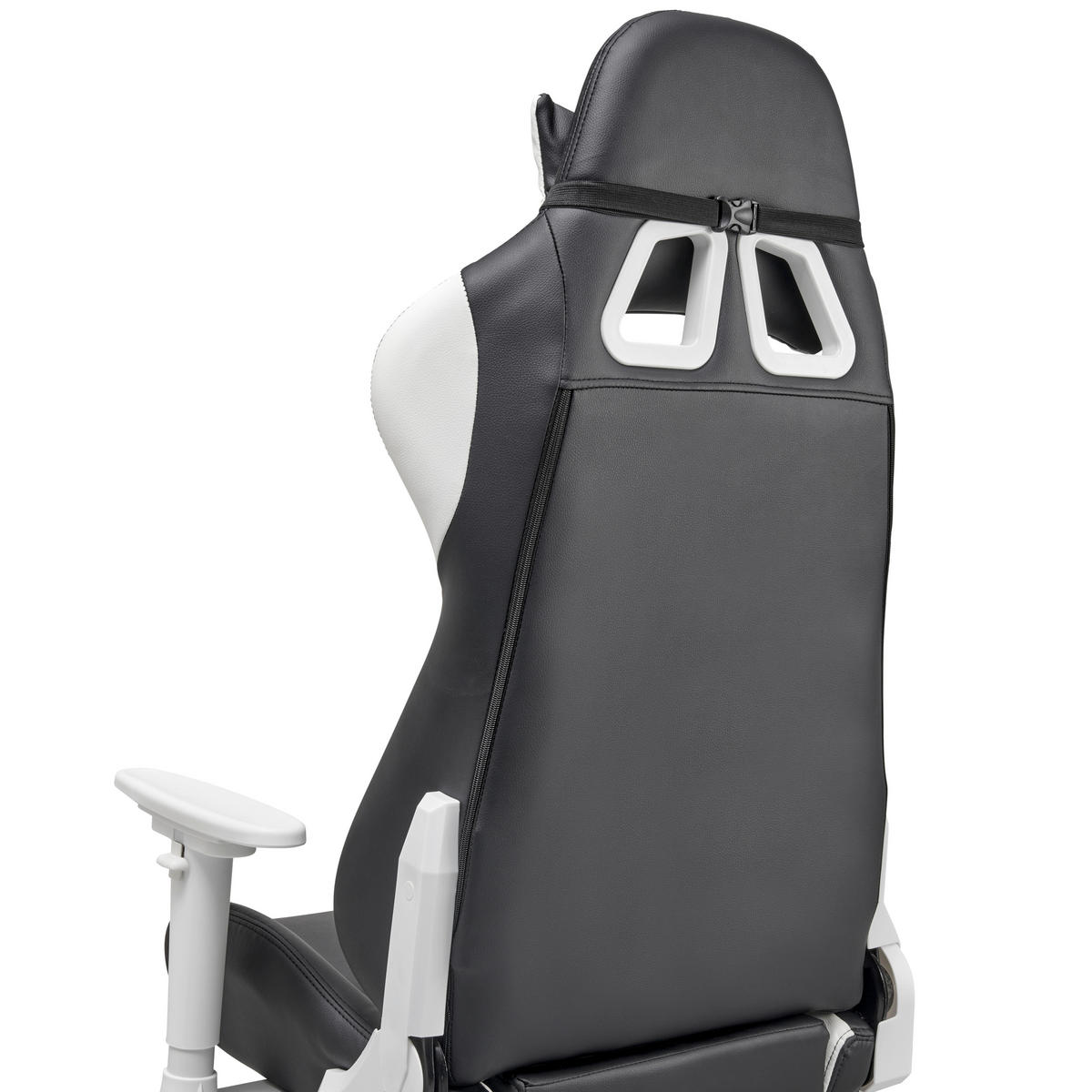 GAMINGSTUHL  in Lederlook Schwarz, Weiss  - Weiss/Schwarz, Modern, Kunststoff/Textil (66/126-134/59cm) - Livetastic