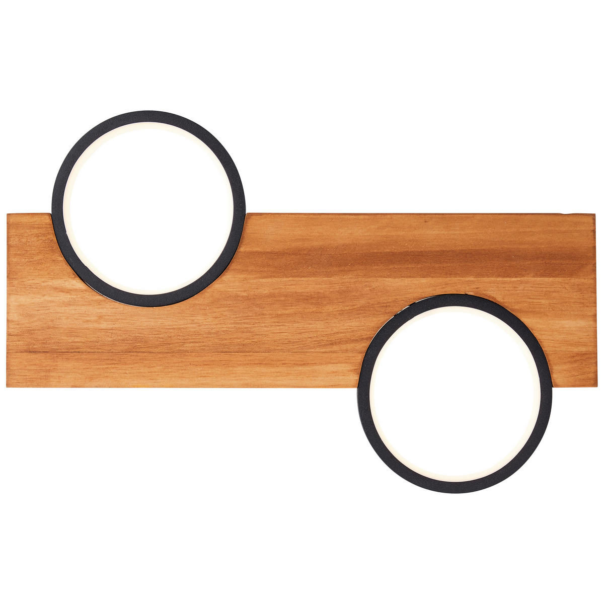 LED-DECKENLEUCHTE     - Hellbraun/Schwarz, Natur, Holz/Metall (5,2/40/25cm) - Brilliant