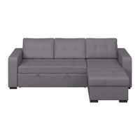 ECKSOFA Mikrofaser, Struktur Dunkelgrau  - Dunkelgrau/Schwarz, Trend, Textil/Metall (239/160cm) - MID.YOU