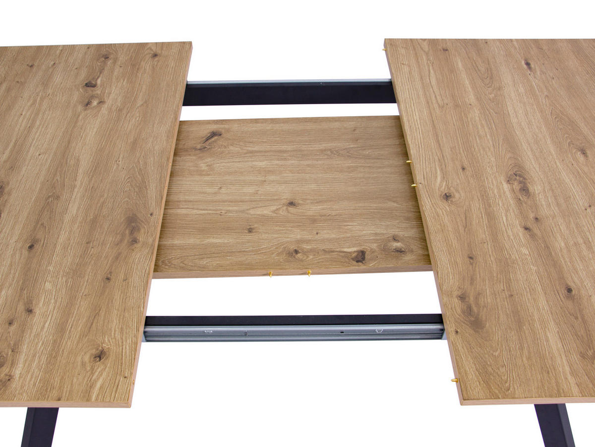 ESSTISCH in Metall, Holzwerkstoff  - Schwarz/Eiche Artisan, KONVENTIONELL, Holzwerkstoff/Metall (160-200/75/90cm) - MID.YOU