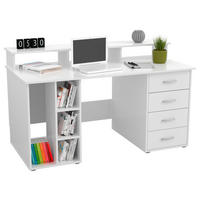 RADNI STO  bela   - boja aluminijuma/bela, Moderno, metal/pločasti materijal (150/91,5/73cm) - Boxxx