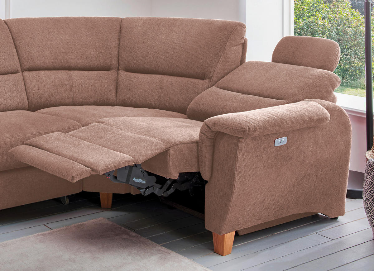 ECKSOFA Hellbraun Struktur  - Wildeiche/Hellbraun, KONVENTIONELL, Holz/Textil (238/241cm) - Livetastic