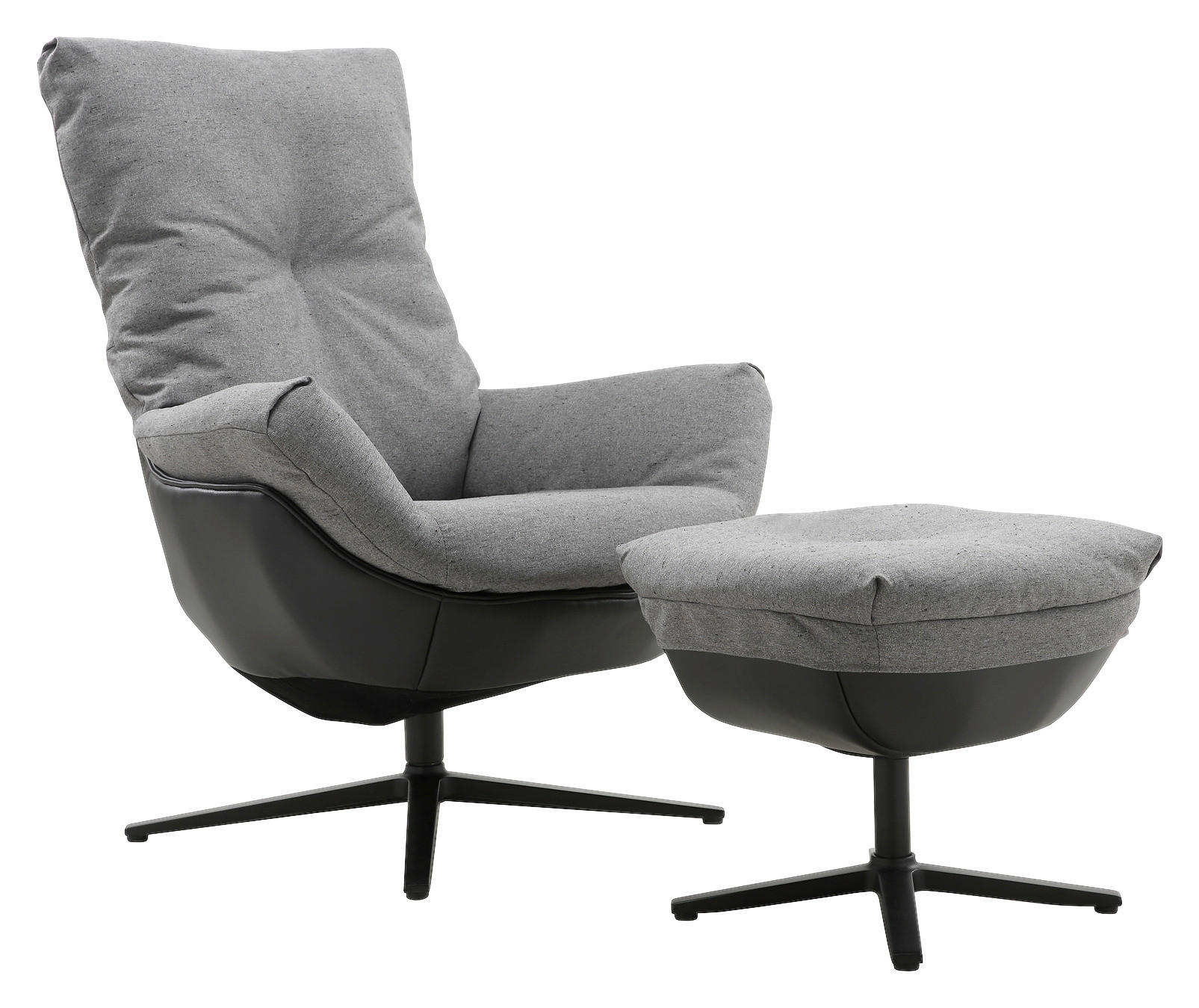 RELAXSESSELSET in Metall, Textil Schwarz, Dunkelgrau - Dunkelgrau/Schwarz, Design, Textil/Metall (78/100/77,5cm) - Carryhome