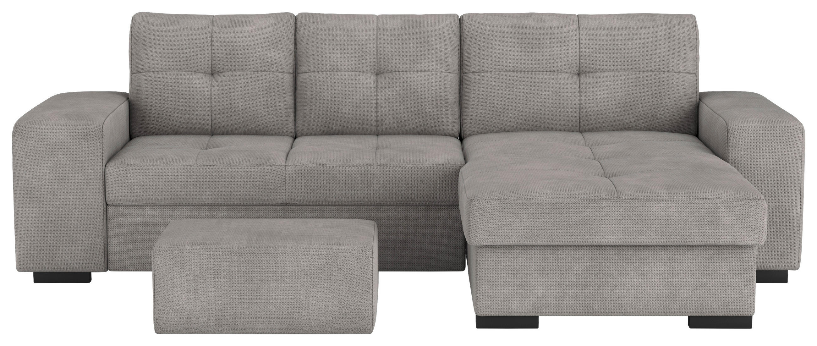 KUTNA GAR. S FUNKCIJOM LEŽAJA tekstil  siva   - siva/crna, Moderno, tekstil/plastika (268/156cm) - MID.YOU