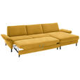 ECKSOFA  in Chenille, Flachgewebe Currygelb  316/175 cm  - Currygelb/Schwarz, Design, Textil/Metall (316/175cm) - Dieter Knoll