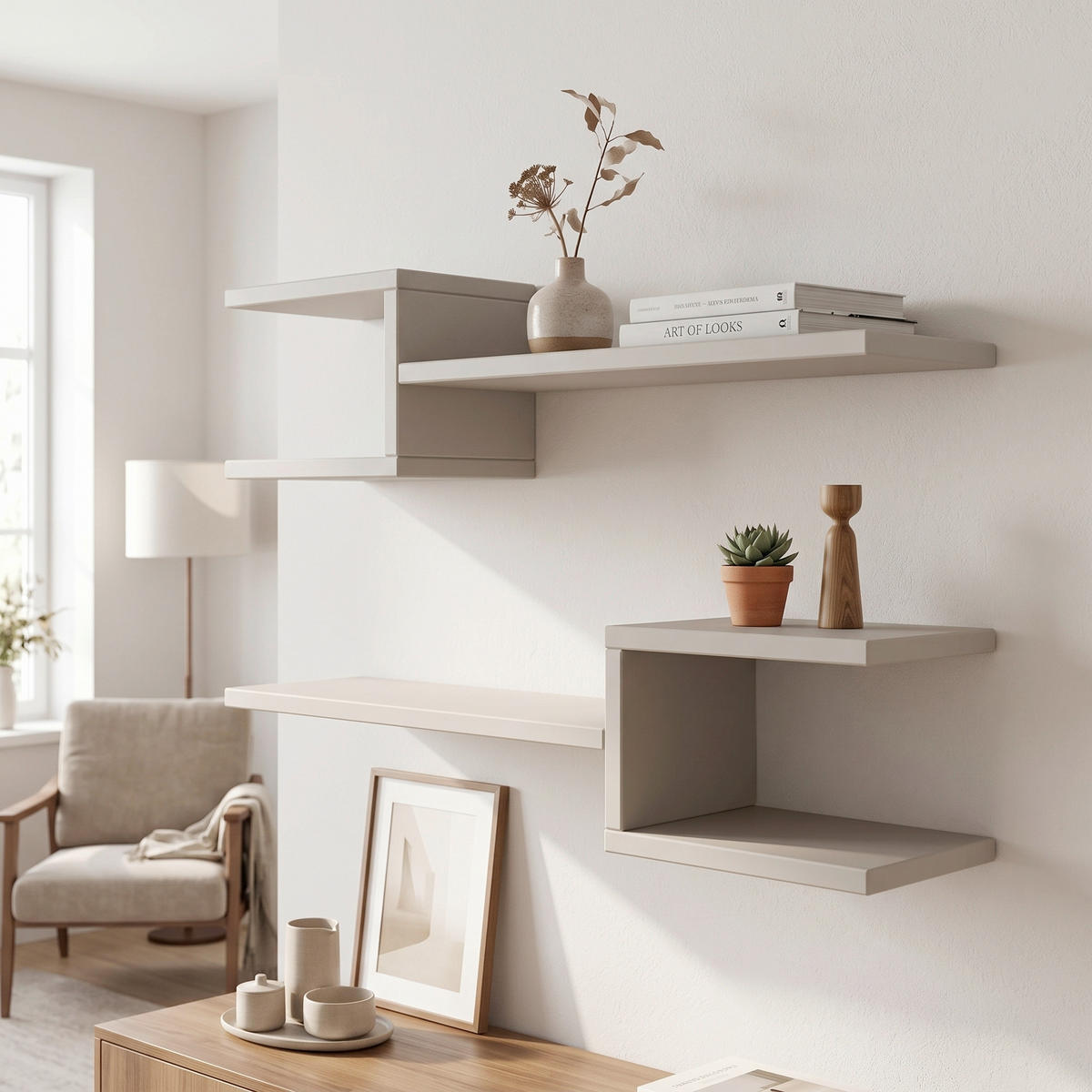 WANDBOARD75/17/20 cm Weiss  - Weiss, Design, Holzwerkstoff (75/17/20cm) - Livetastic