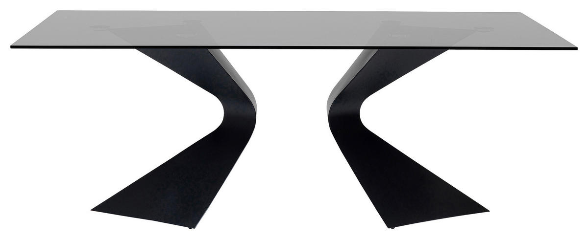 ESSTISCH in Metall, Glas 200/100/75 cm  - Schwarz, Basics, Glas/Metall (200/100/75cm) - Kare-Design