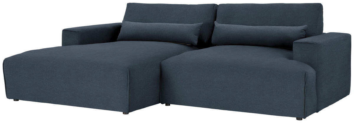 ECKSOFA Struktur Dunkelblau  - Schwarz/Dunkelblau, Design, Kunststoff/Textil (187/267cm) - Stylife