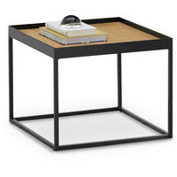 COUCHTISCH Eiche massiv 50/50/39 cm quadratisch Schwarz, Eichefarben  - Eichefarben/Schwarz, Natur, Holz/Metall (50/50/39cm) - SetOne by Musterring