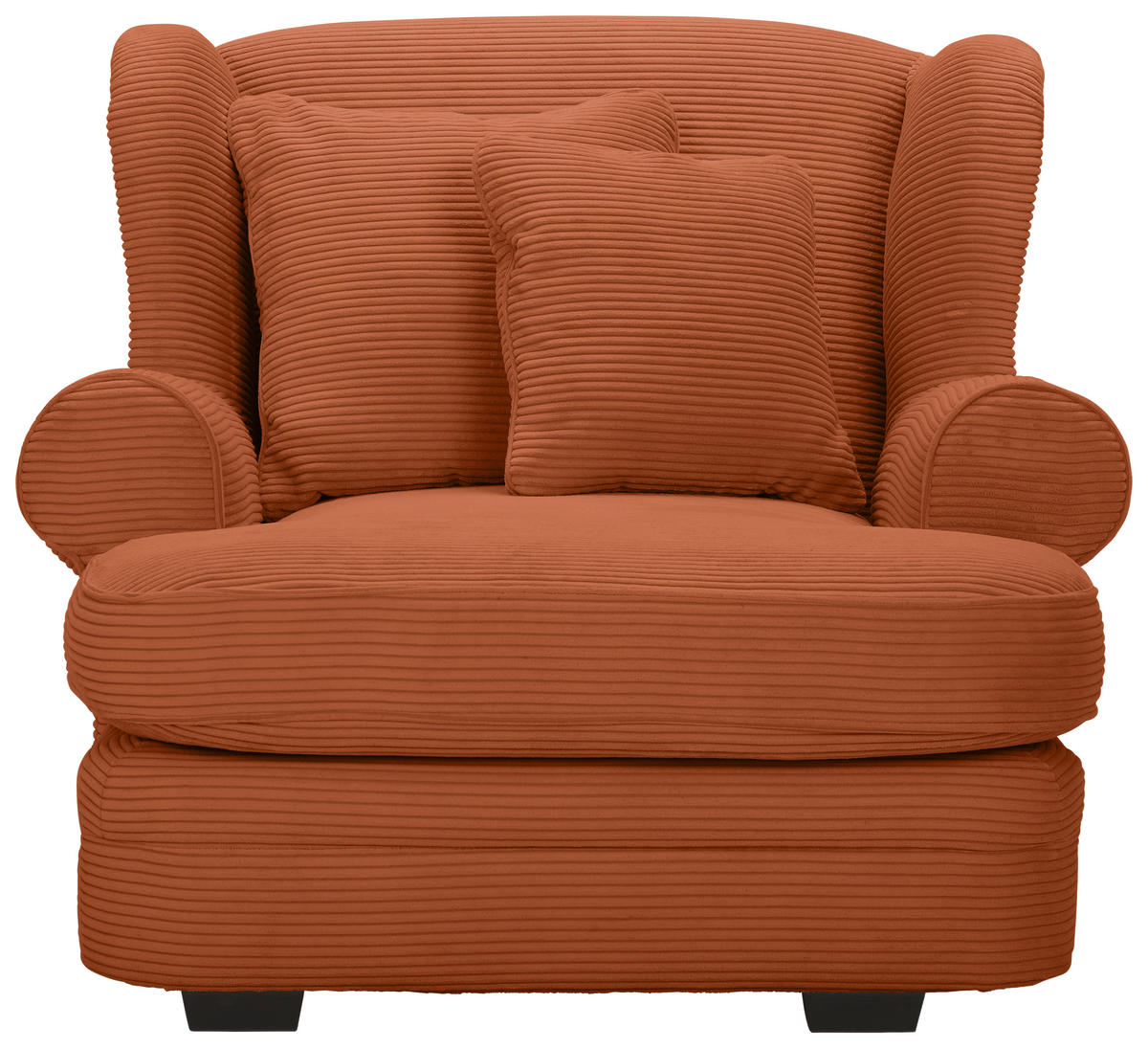 XXL KŘESLO, textil, rezavá - tmavě hnědá/rezavá, Design, dřevo/textil (121/100/140cm) - Ambia Home