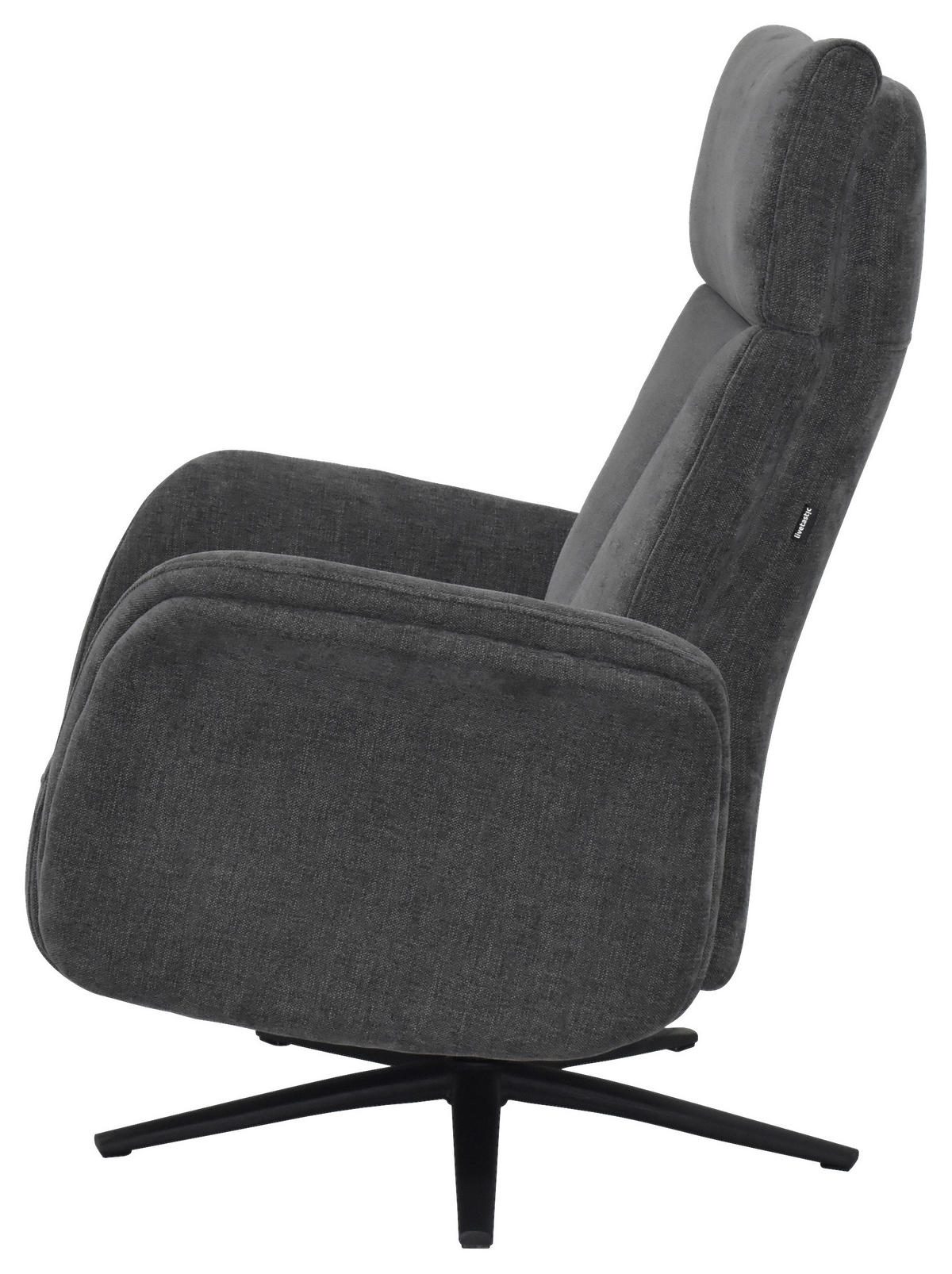 RELAXSESSEL Webstoff    - Graubraun/Schwarz, Design, Holz/Textil (75/109/84/148/84cm) - Livetastic