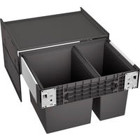 EINBAUABFALLSAMMLER 30 + 19 l  Metall, Kunststoff  - Edelstahlfarben/Schwarz, Kunststoff/Metall (56,2/36,1/45cm) - Blanco