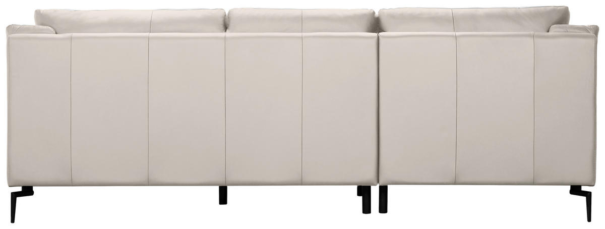 ECKSOFA Weiß Echtleder  - Schwarz/Weiß, Design, Leder (158/248cm) - MID.YOU